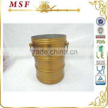 As seen on tv stainless steel rice bucket for temples with golden plating MSF-5727