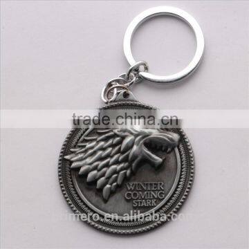 Game of Thrones Shield Round Coin Metal Pendant Key Chain Chaveiro Key Ring photo-3
