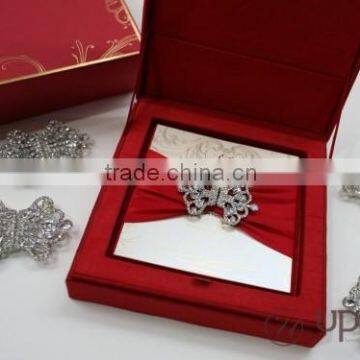 Red Silk Wedding Invitation Box photo-3