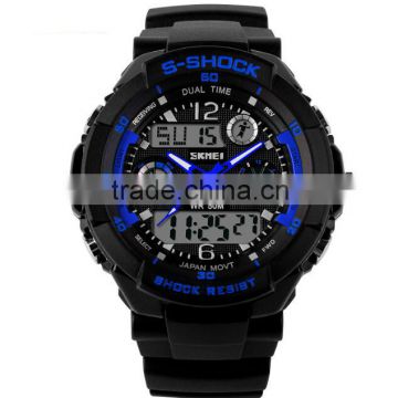 Outdoor Sport S-Shock Stainless Steel Back Water Resistant Watches Digital LED Quartz Electronic China Watch