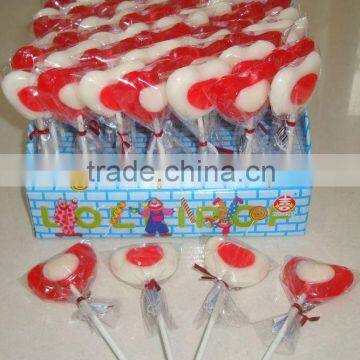 red heart lollipop candy