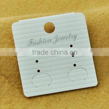 White PVC earring card with special paper thick stripes