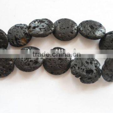 Gemstone lava 29mm coin jewelry beads