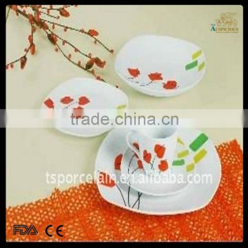 20pcs different designs decal square new bone china dinner set