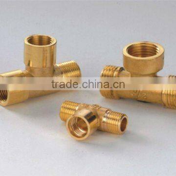 brass male & female thread equal tee