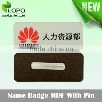 Dye Sublimation blanks DIY printable MDF Name Badge with pin