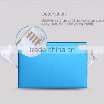Convenient USB Micro Built in 2 Data Cable Power Bank 1350mah Emergency Charger Supplier's Choice photo-5