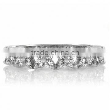 JINSE Round Cut Floral Setting Ring White Gold Plated Gift