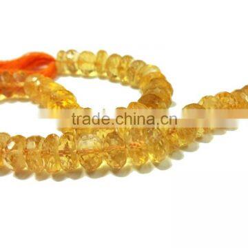 AAA Citrine Faceted Rondelle Beads 6-12 mm 8 Inches Full Strand For Making Any Kind of Beautiful Jewellery
