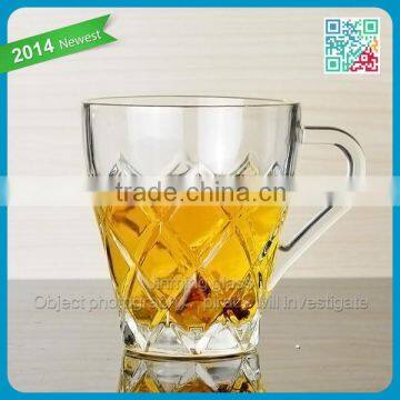 Crystal transparent tea glass cup with handle