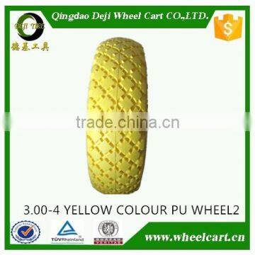 PU-1007 10x3.00-4 yellow colour Europe market PU wheel