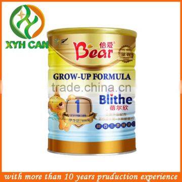 Round baby milk powder tin can with easy open