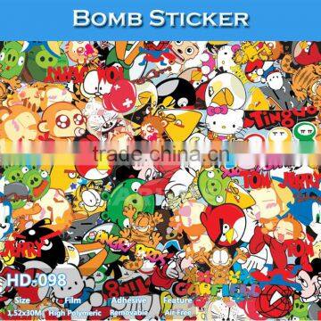 HD-097 CARLIKE Air Bubble Free Bomb Sticker Full Car Body Wrap photo-2