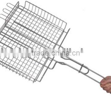 Big Stainless Steel Flat Handle Flat Wire Mesh bbq mesh