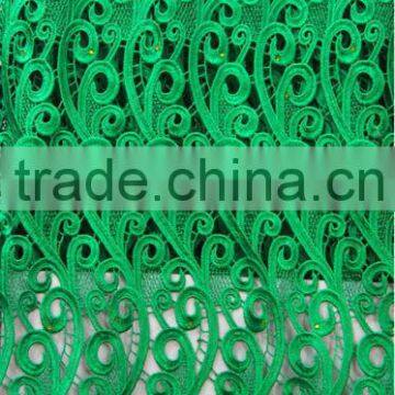 polyester embroidered guipure lace fabric for CL4062-2 drakgreen French lace