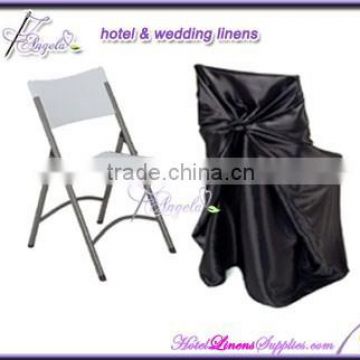 black universal satin chair covers for folding chairs in wedding events decorations