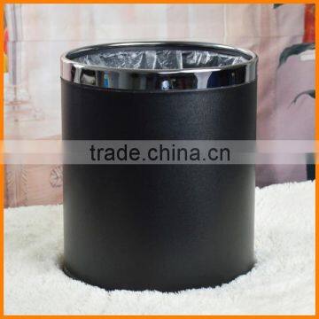 European Household Kitchen Trash Creative Fashion Leather Double Bedroom Hotel Barrel Basket Bucket Container Shipping