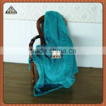 ocean green PV rabbit fur blanket throw for sofa