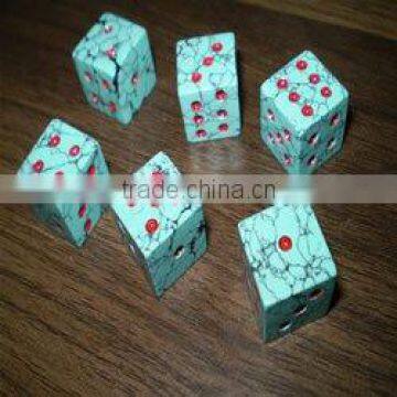 turquoise dice,semi precious stone dice,american style dice,stone dice-sgjgems.com