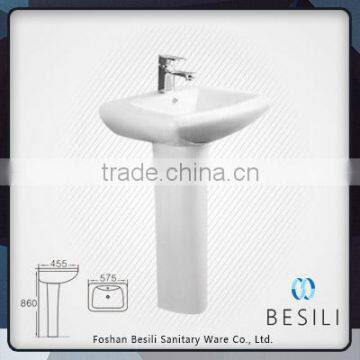 Simple Modern Bathroom Ceramic Sink Pedestal Wash Basin J8011 photo-2