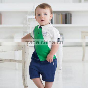 DB1011 wholesale baby clothes dave bella 2014 summer 100% cotton printed babi outwear baby clothes baby T-shirt for summer