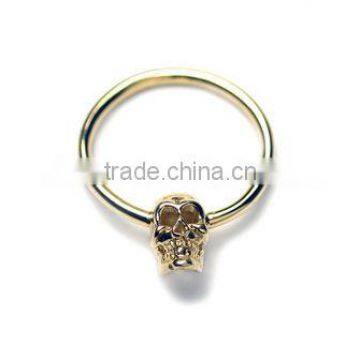 14G 1/2" Solid SKULL Captive Bead Rings - BCR