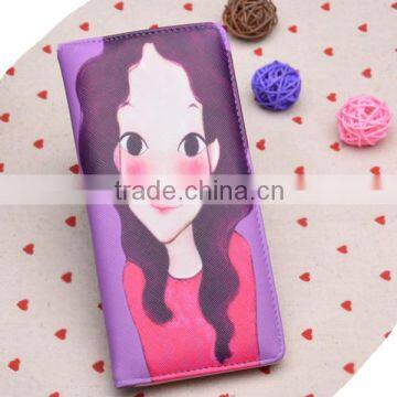 Popular promotion cute girl printed wallet