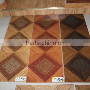 Popular waxed SQUARE PARQUET CE LAMINATED FLOORING