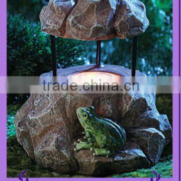 resin stone solar garden light for decoration