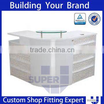 Clothing Store Display Design Tailor Made White Modern Reception Desk photo-3