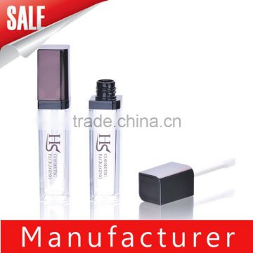 2015 hot sale square lipgloss tube containers with brush