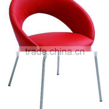 modern red sofa chair with metal legs