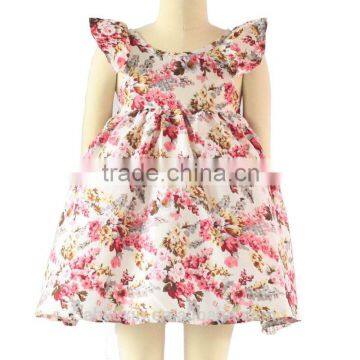 2016 Summer Ruffles Backless Cotton Baby Girls Dresses