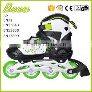 Wholesale Retractable Green Metal Frame pu Wheel Roller Skate Shoes photo-2