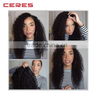 7A Kinky Curly Wigs Silky Full/ front lace wig Brazilian hair wigs for black women Glueless full lace wig