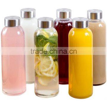 16oz Estilo Glass Water Bottles with Stainless Steel Cap