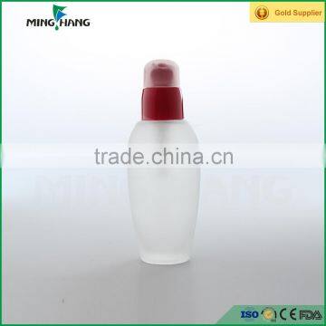 35ml clear empty lotion glass bottle with pump and lid