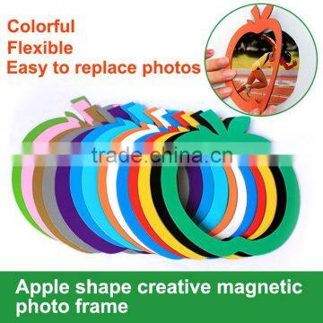 5pcs/lot Apple Shape Creative PVC Magnetic Photo Frame