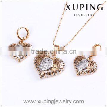 New fashion jewelry set, gold plated earring and pendant necklace costume jewellery, sweet heart jewellery sets