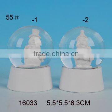 Wholesale white resin snowman snow globe with blowing snow                        
                                                                                Supplier's Choice