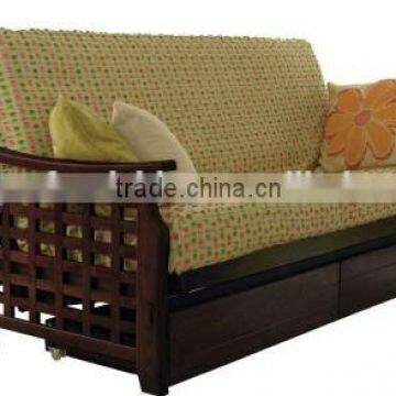 Solid Wood Futon Frame Sofa Bed for Living Room Furniture photo-4
