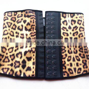 Yellow Leopard Women's Latex Workout Waist Cincher Corset Waist Trainer 2016 photo-4