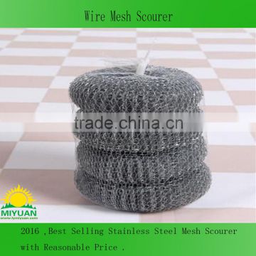 washing dish wire mesh scourer/high quality stainless steel wire wool /unique sigle wire make