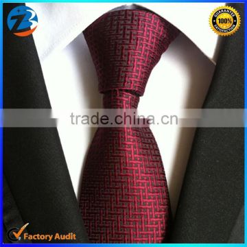 New Classic Checks Red Jacquard Woven Men's Ties Necktie