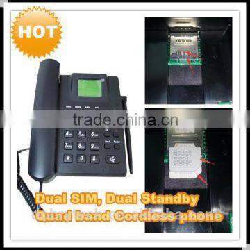 NEW dual sim card gsm cordless land phone with PSTN SMS radio 2G and 3G networks