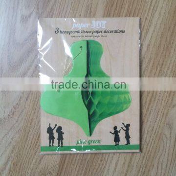 Vintage Christmas Red and White Paper Honeycomb Bauble Hanging Decoration photo-2