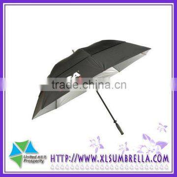 silver coated Advertising Twin canopy golf umbrella