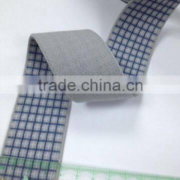 39mm light grey checkered spandex fold over elastic webbing