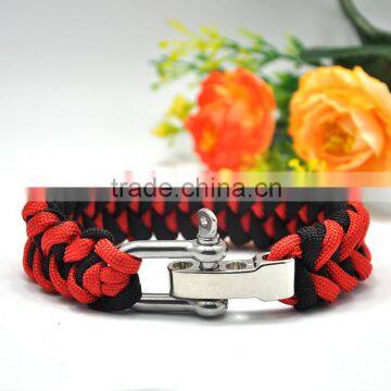 Hand made nylon bracelet with adjustable metal buckle