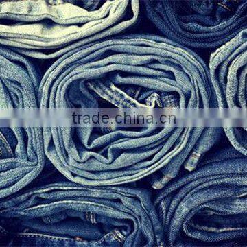 Fashion denim fabric yarn ; new creative wholesale jean jacket yarn ; polyester stretch denim yarn